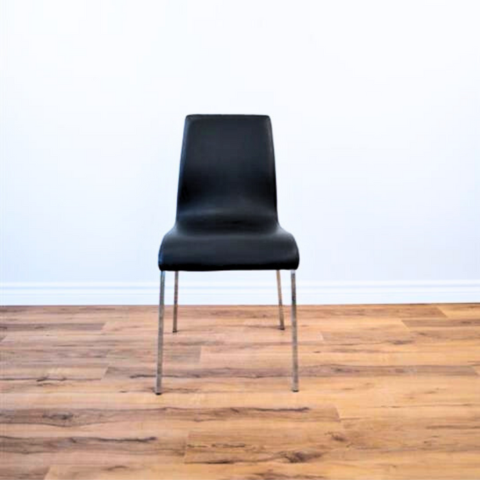 Delia Faux Leather Chair-Black