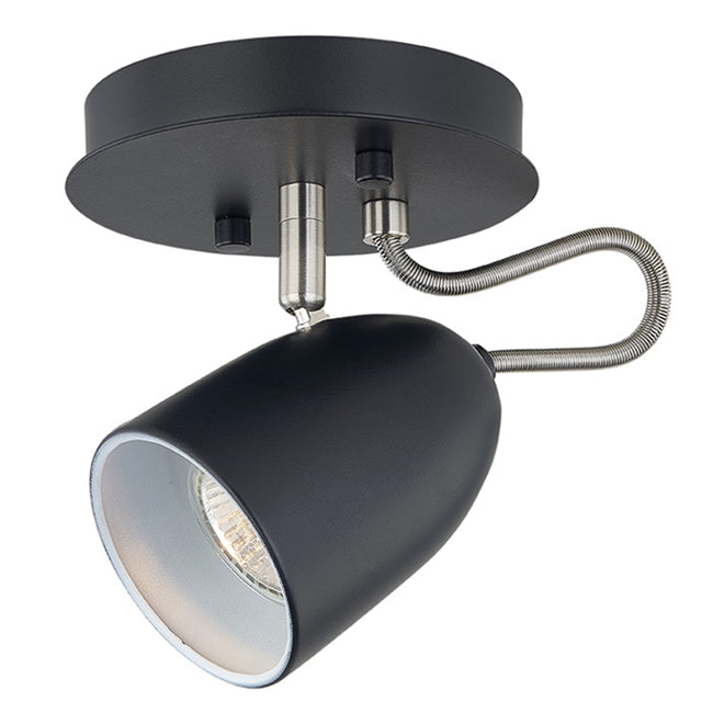 Project Source 1 Head Track Light - Matte Black Finish with Brushed nickel accents