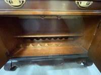 Bar Sideboard with Wood Inlay and Brass Hardware