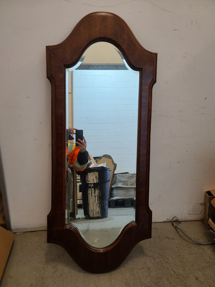 1980s Large Regency Style Bassett Solid Cherry Wall Mirror