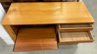 Retro Entertainment Unit with Slat Sliding Door