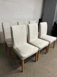 HENRIKSDAL Set of 6 Linen Dining Chairs