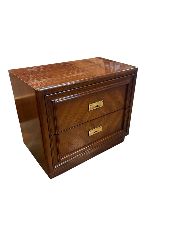 Solid Wood 2-Drawer Nightstand