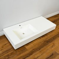 45-inch Porcelain Countertop w/ Left Side Sink in White