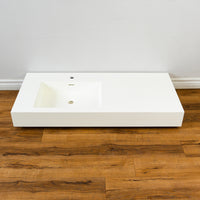 45-inch Porcelain Countertop w/ Left Side Sink in White