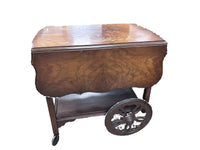 Antique Wooden Drop-Leaf Tea Cart