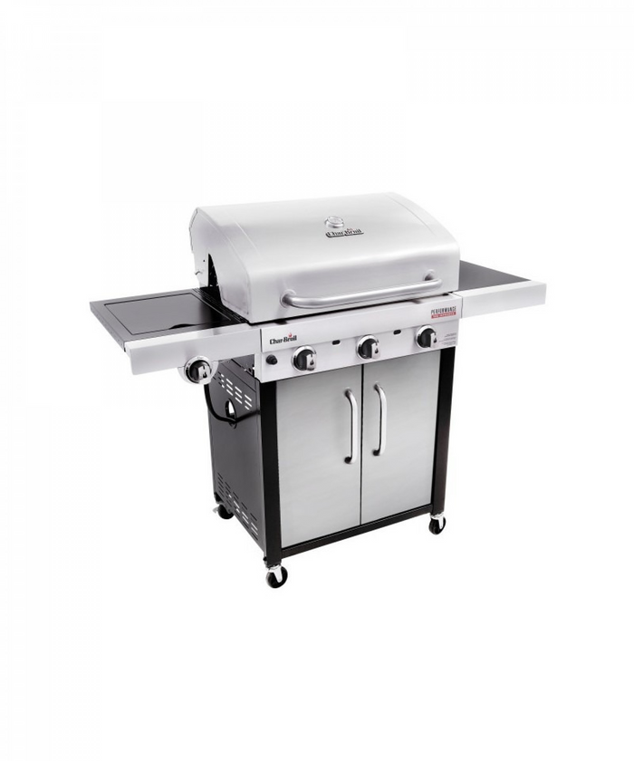 Char‑Broil Performance TRU‑Infrared 3‑Burner Gas Grill w/ Side Burner – 463371719 – SS Cabinet