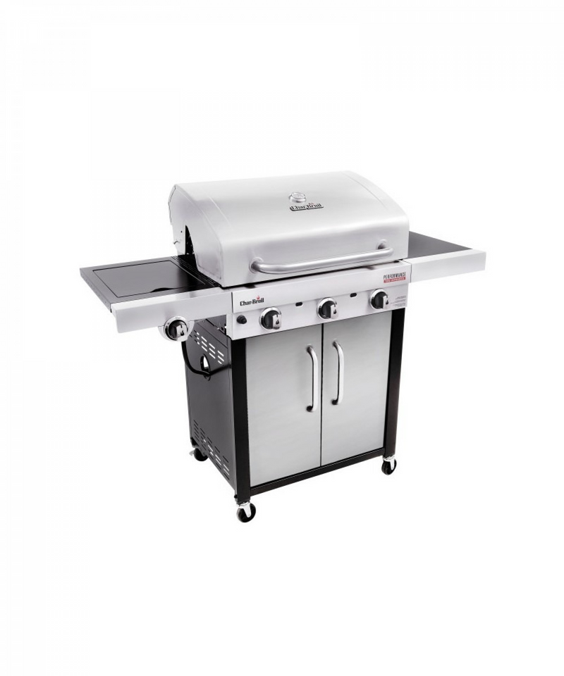 Char‑Broil Performance TRU‑Infrared 3‑Burner Gas Grill w/ Side Burner – 463371719 – SS Cabinet