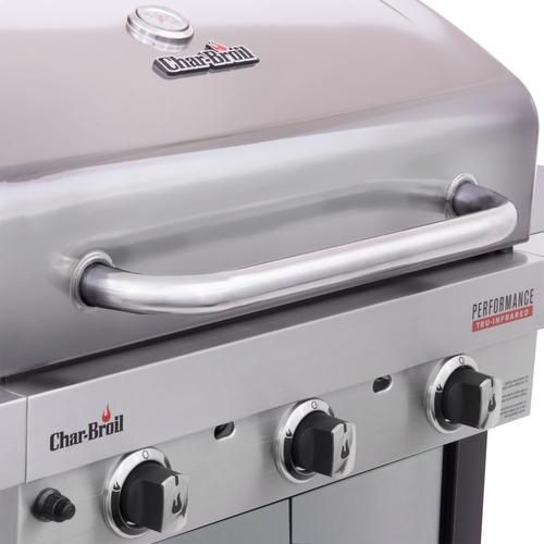 Char‑Broil Performance TRU‑Infrared 3‑Burner Gas Grill w/ Side Burner – 463371719 – SS Cabinet