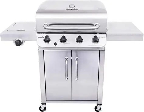 Char‑Broil Performance 4‑Burner Gas Grill w/ Side Burner – 463375919 – Stainless Cabinet