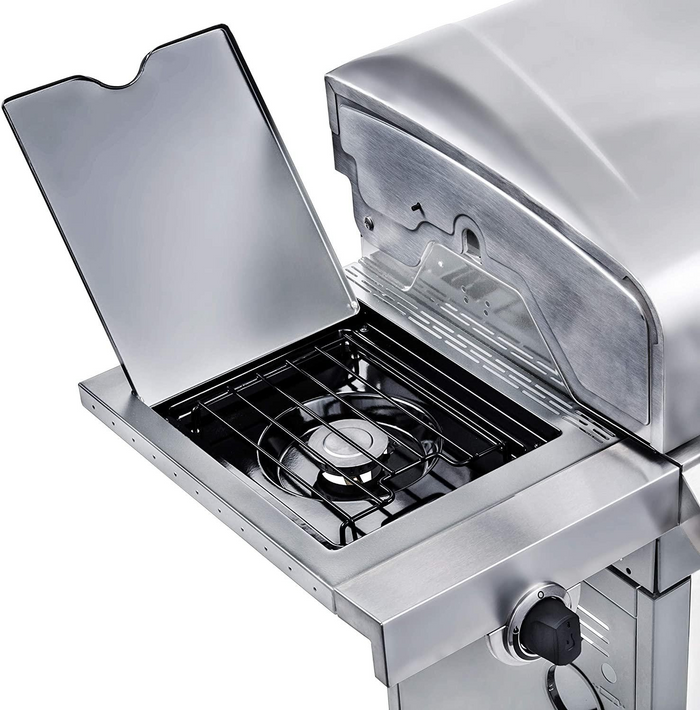 Char‑Broil Performance 4‑Burner Gas Grill w/ Side Burner – 463375919 – Stainless Cabinet