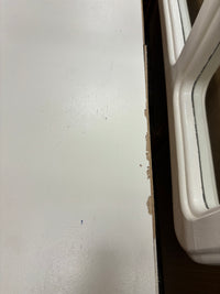 Retro Cream-Colored Dresser with Large Mirror
