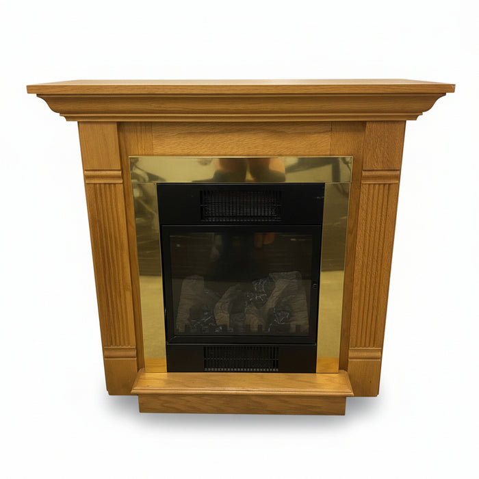 Light Wood Electric Fireplace