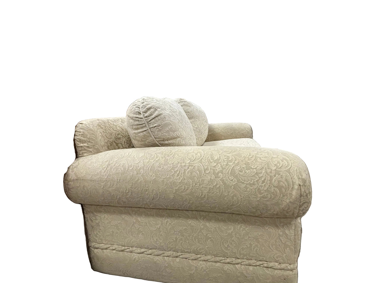 Traditional Cream-Colored Loveseat