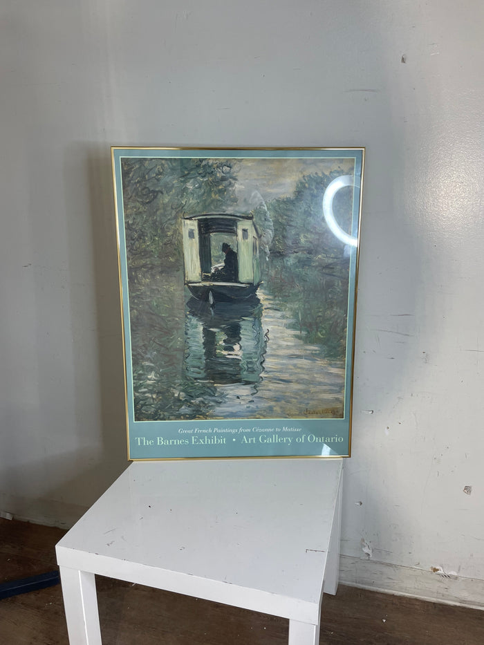 "Le Bateau-atelier" By Claude Monet Framed Print