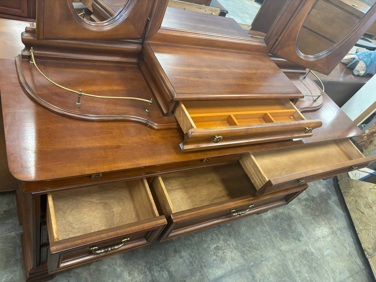 Cherry Wood French Provincial-Style Dresser