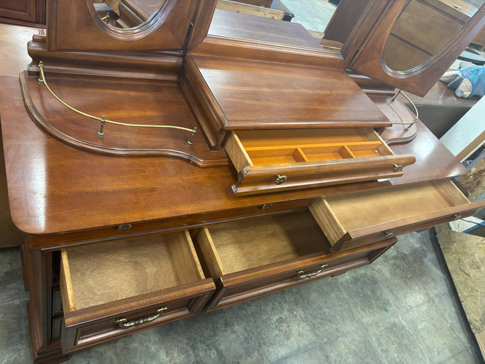 Cherry Wood French Provincial-Style Dresser