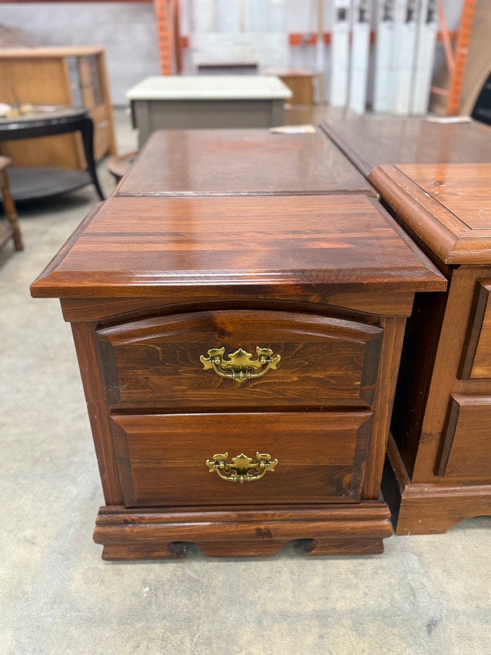 Small Dark Brown Wood Nightstand