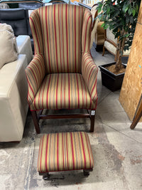 24"W Fabric Armchair with stool