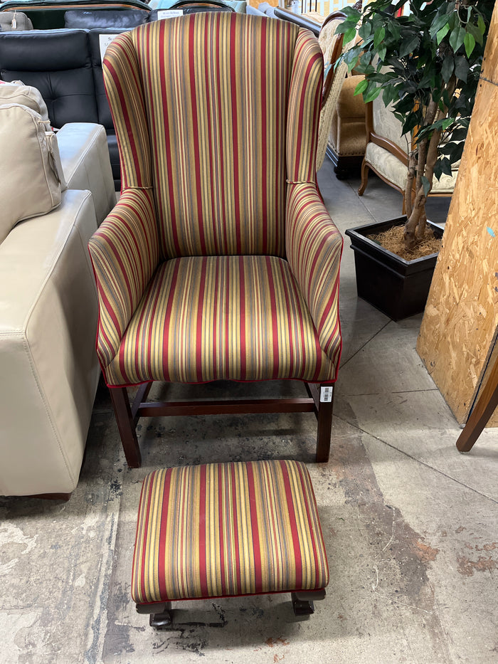 24"W Fabric Armchair with stool