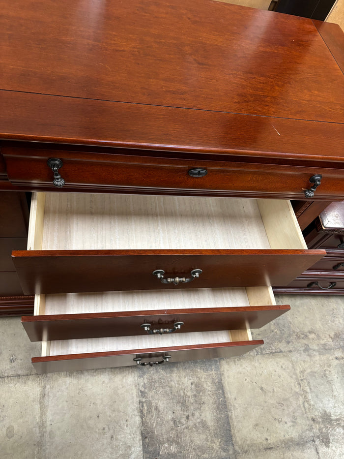Large Cherry Wood Dresser with Mirror
