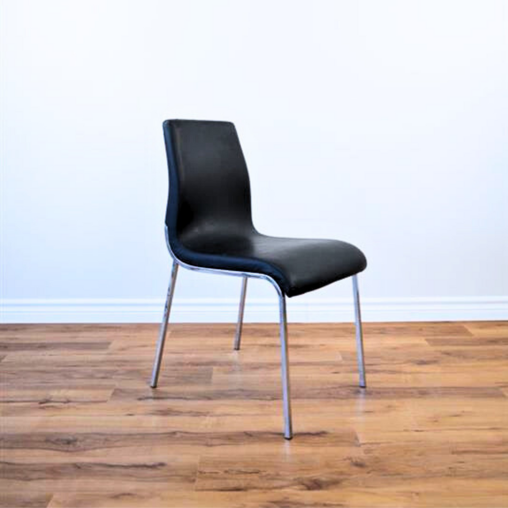Delia Faux Leather Chair-Black