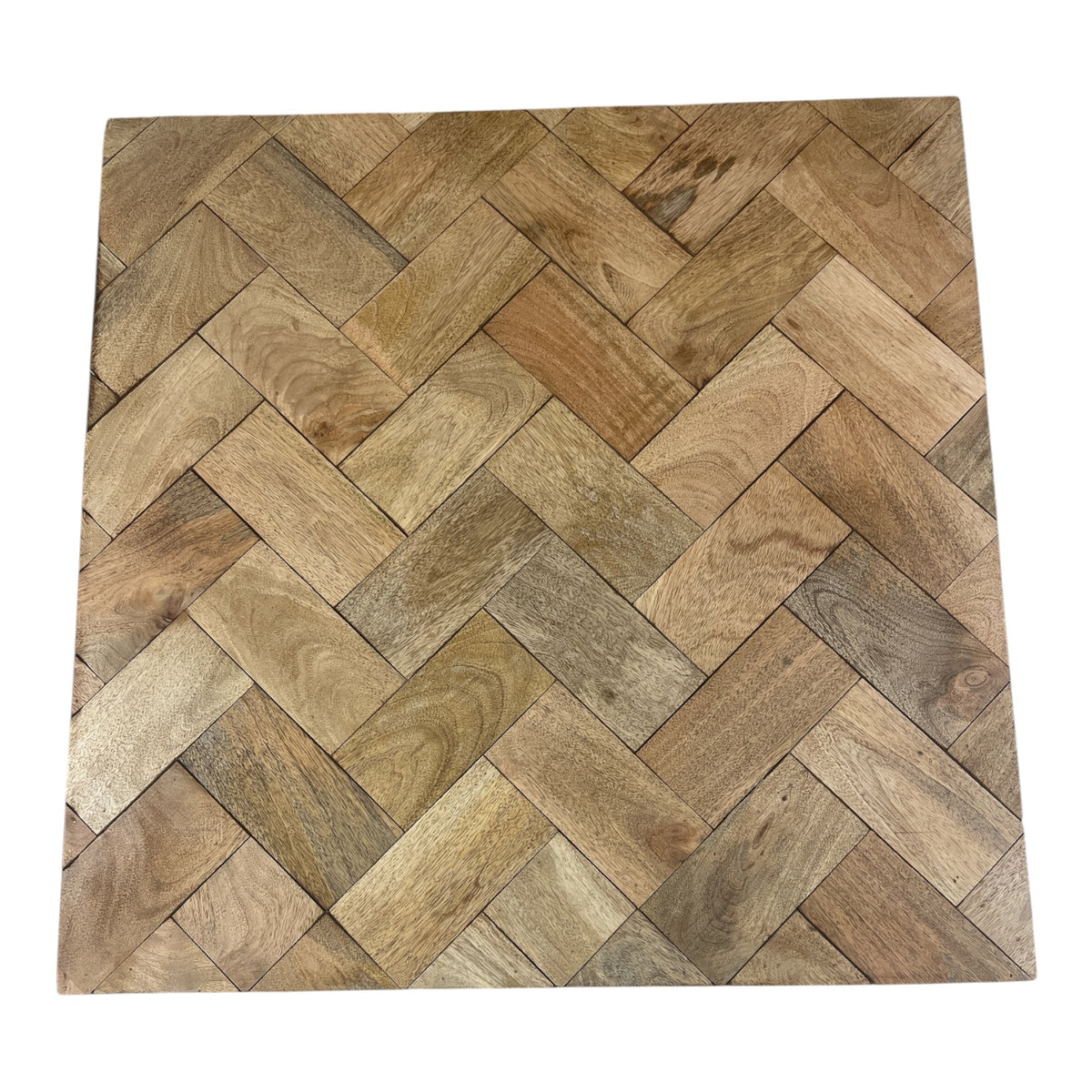 Square Herringbone Bone Wood Top Coffee