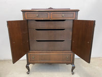 Sturdy Wood Buffet with Brass Hardware