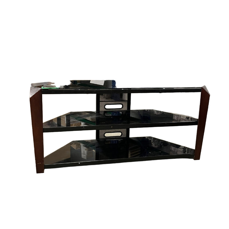 48-Inch Black Glass TV Stand