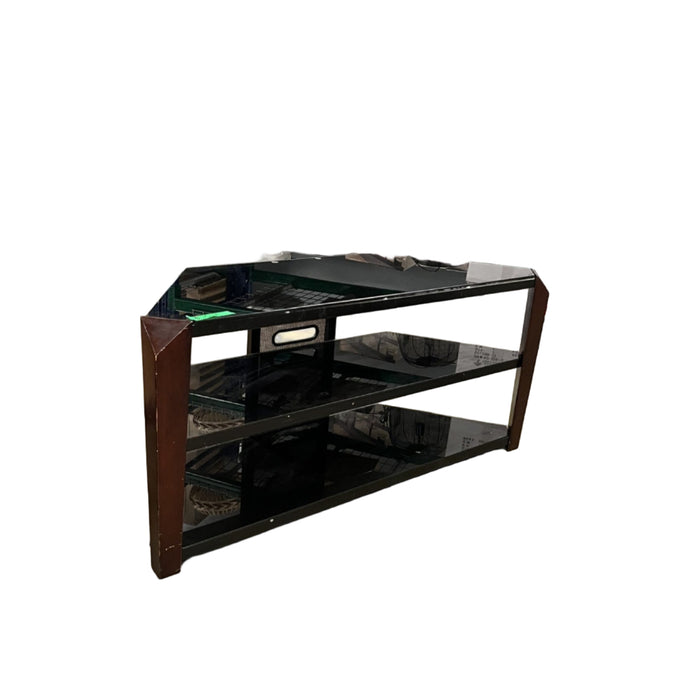 48-Inch Black Glass TV Stand