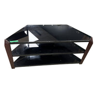 48-Inch Black Glass TV Stand