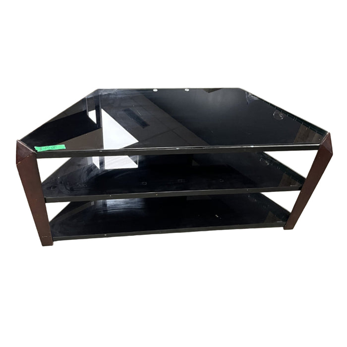 48-Inch Black Glass TV Stand