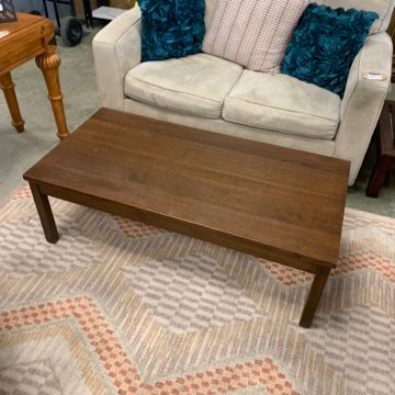 48-inch W Solid Wooden Coffee Table in Walnut