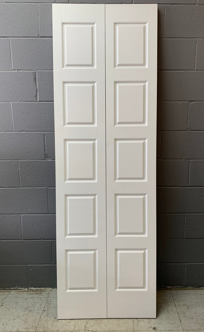 25.5" x 79" Paneled White Bifold Door