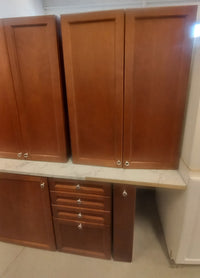 Set of 15 Kitchen Cabinets in Light Brown