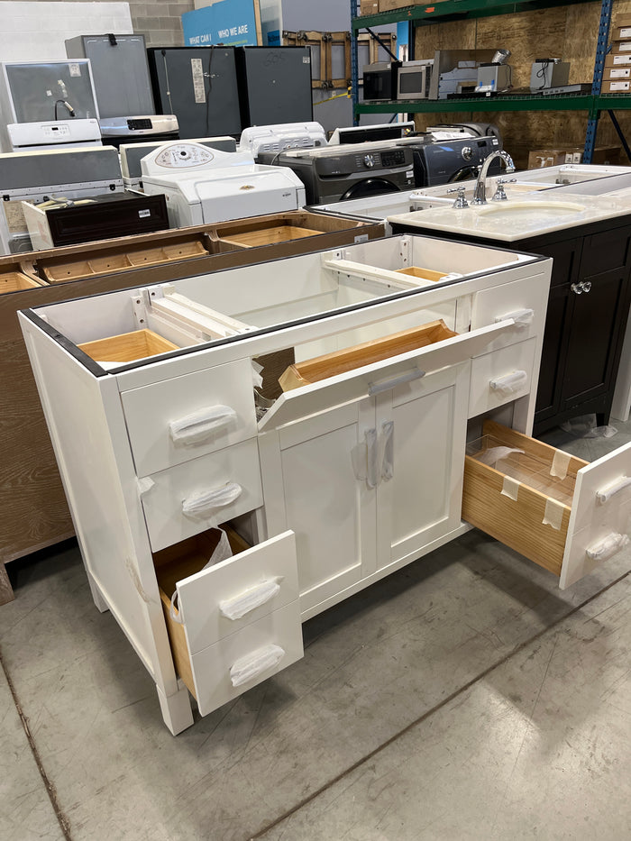 48"W White Ikou Bathroom Vanity Cabinet
