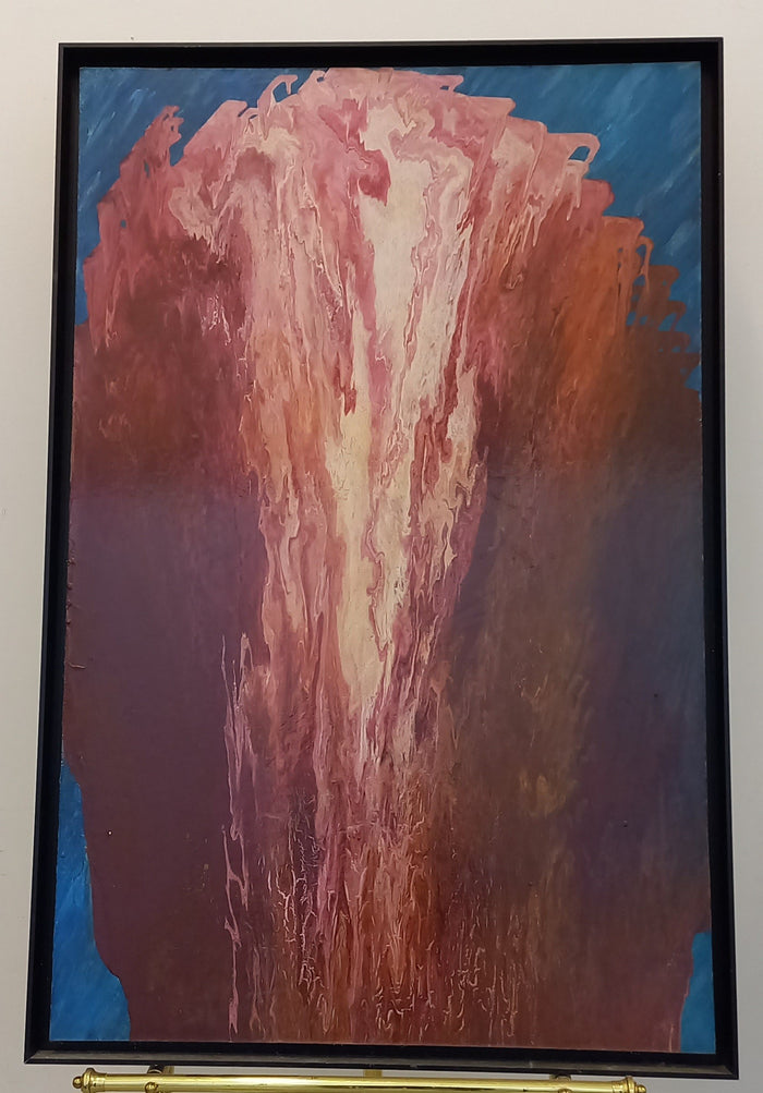 Pink & Blue Abstract Expressionist Painting