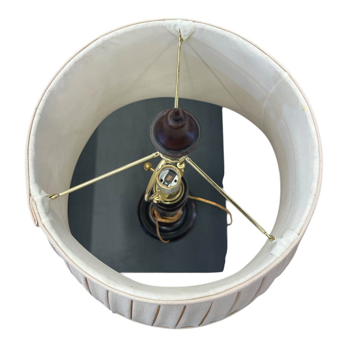 Traditional-Style Twisted Wood Lamp w/ Fabric Shade