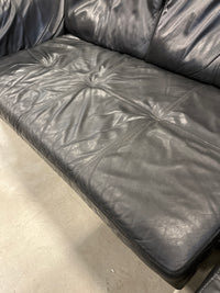96"W 2-Piece Black Leatherette Sectional Sofa