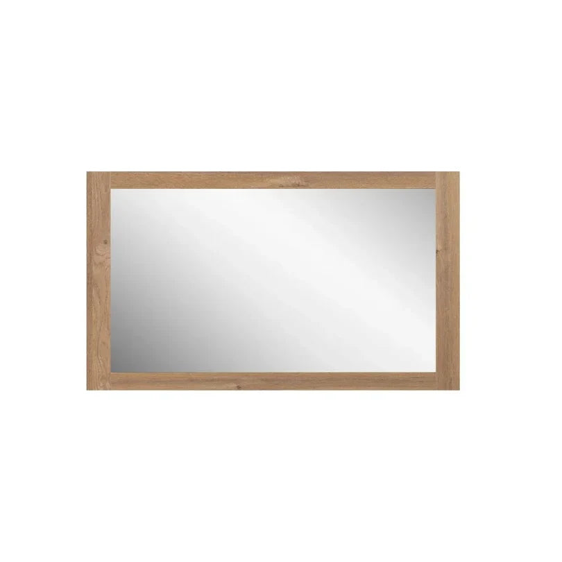 46.5" X 28.5" Rectangular Bathroom Mirror with Rough Oak