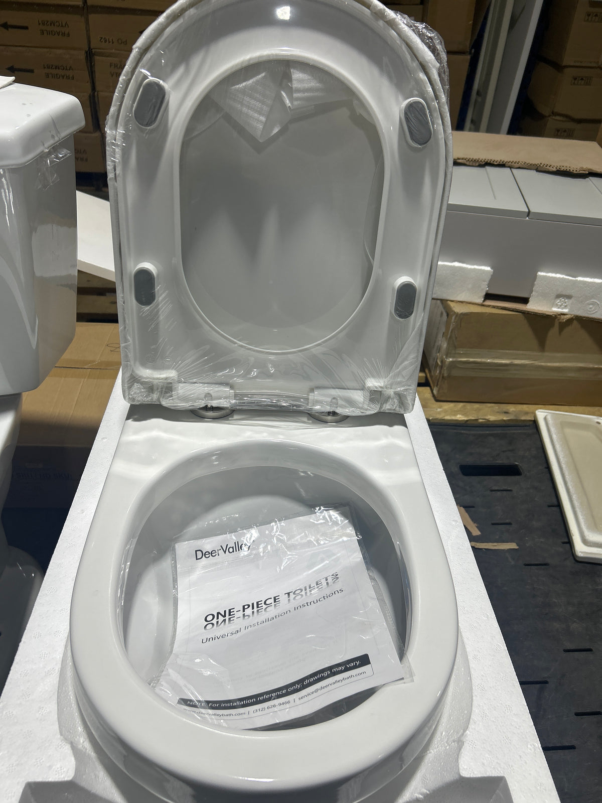 DeerValley 12 in. 1-Piece Dual Flush Round Toilet in White