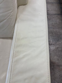 Off White Leather 3-Seater Sofa