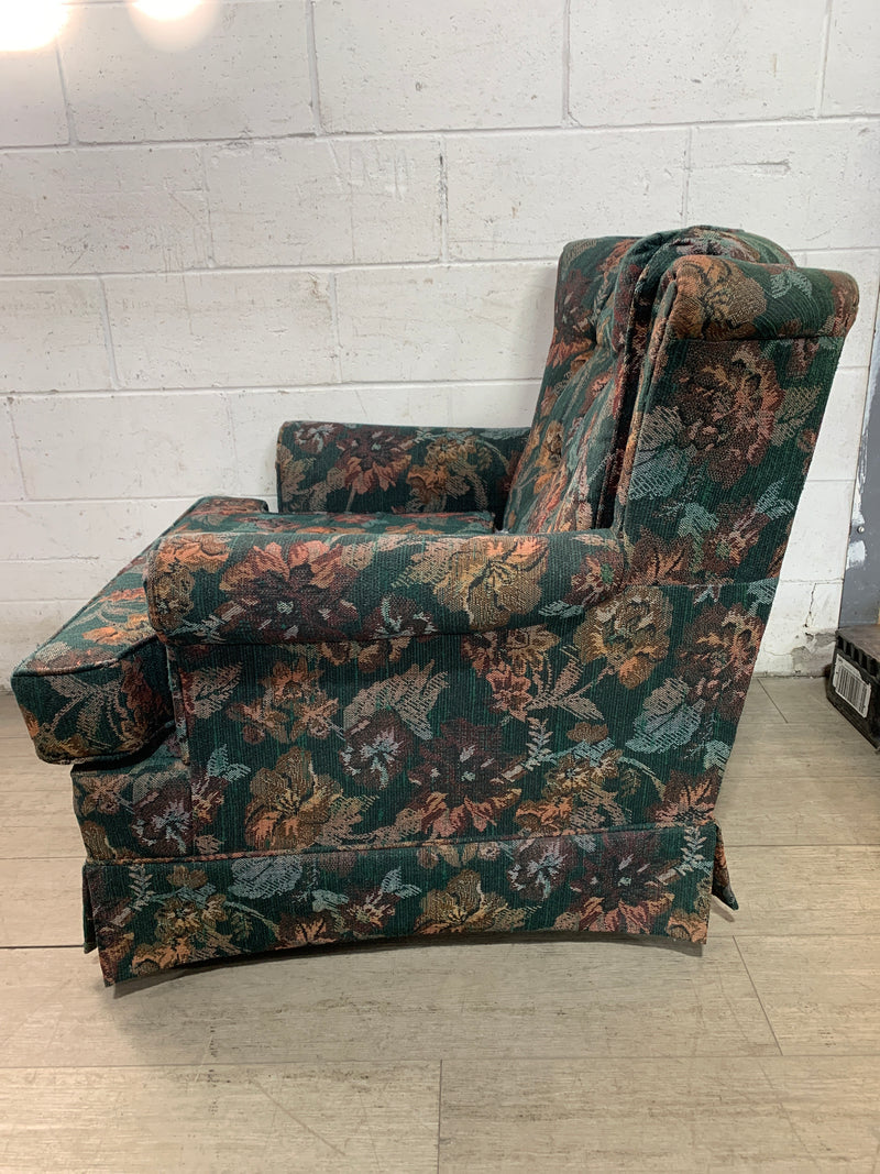 Green Floral Chair