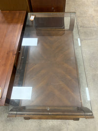 Glass Top Coffee Table With Wood Frame
