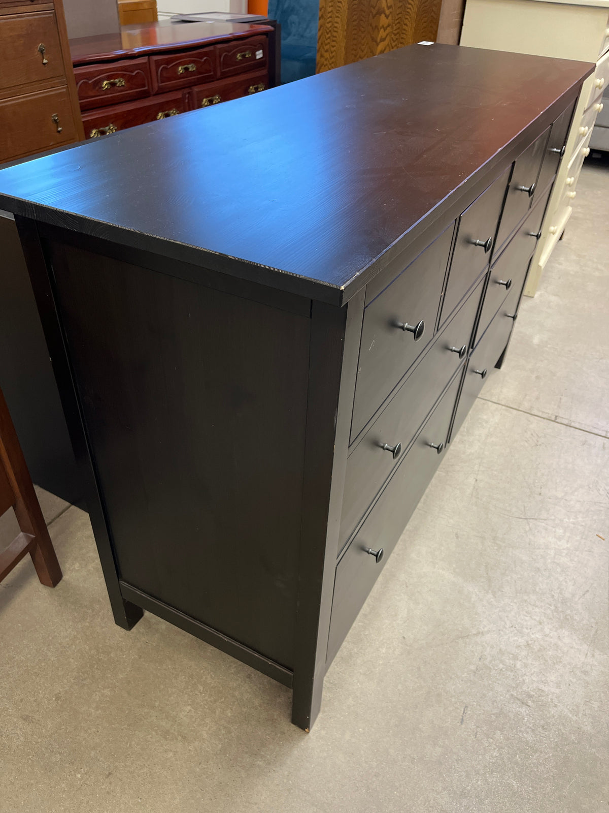 64"W 8-Drawer Dresser in Black
