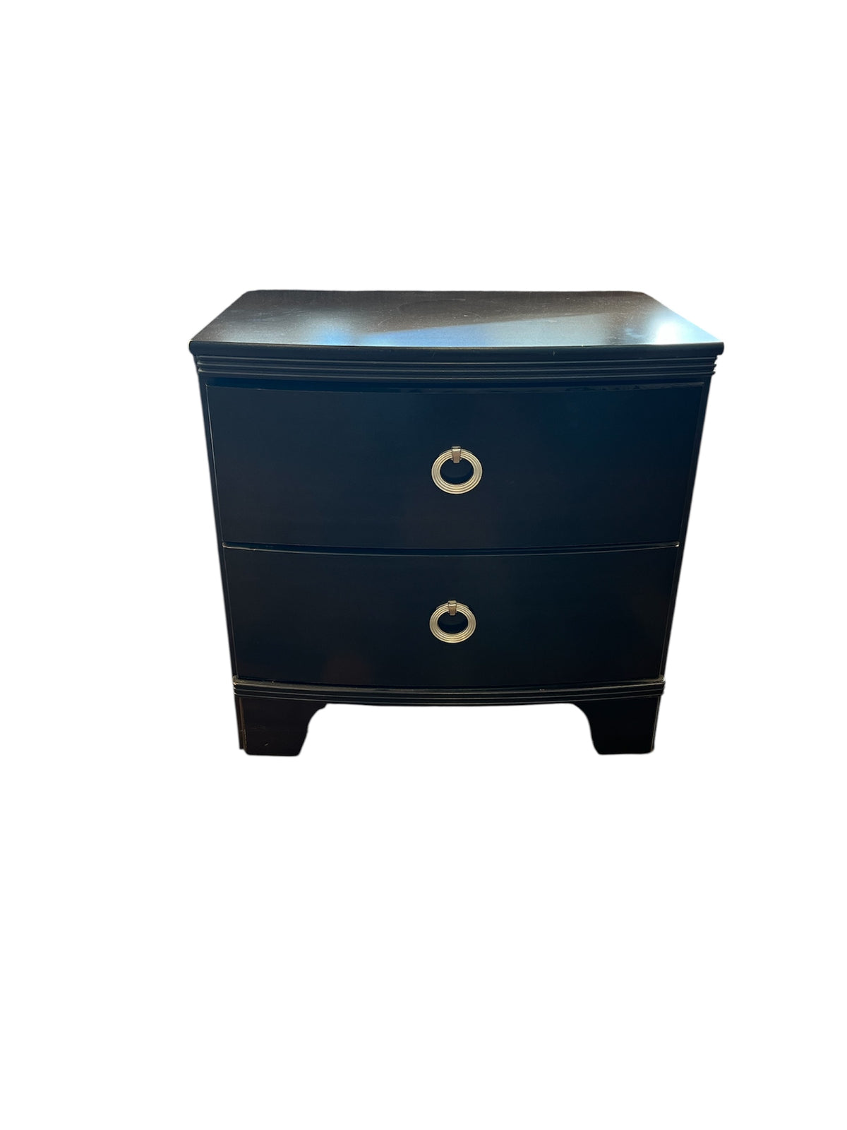 2 Drawer Nightstand With Circular Pulls