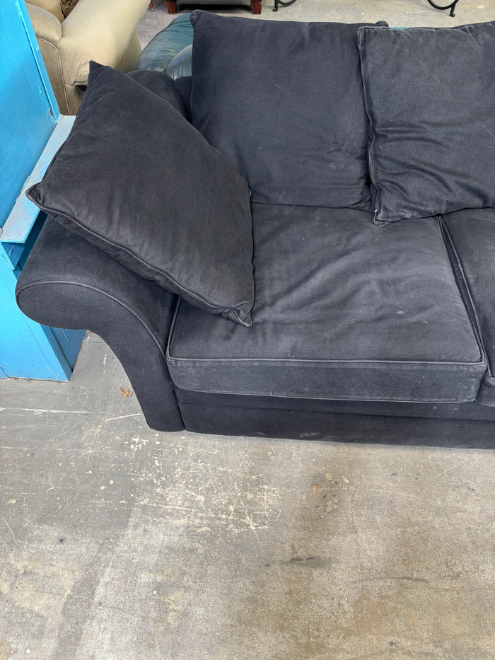 88"W BILTMORE Black Upholstered Sofa