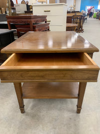 Vintage Medium Brown Side Table W/Drawer