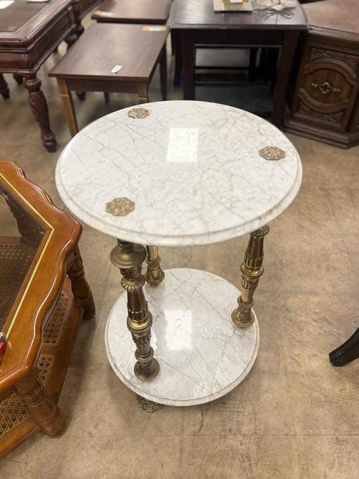 Circular Contemporary Marble Side Table