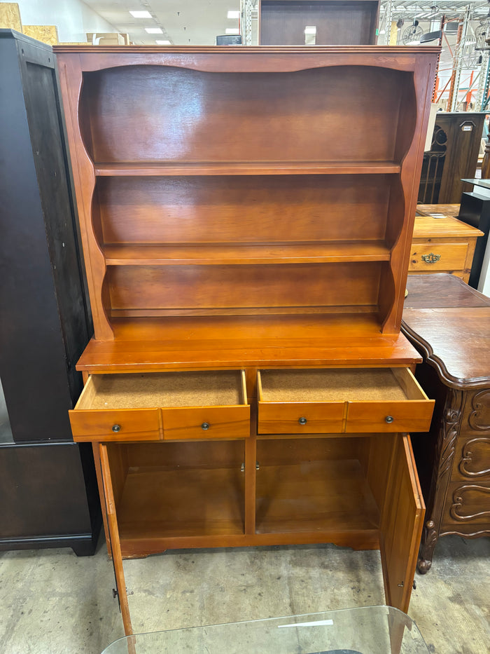 Vintage Maple Hutch Cabinet